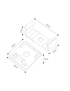 Kit 2 tappi e 2 graffe per profilo Lm3751 M LEDME 2