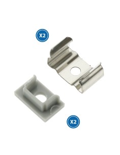 Pacco 2 tappi e 2 graffe per profilo Lm3701