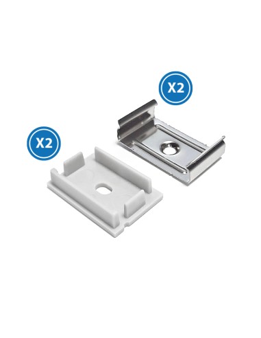 Pack 2 Tampões e 2 Grampos Perfil LM3779 Material PC