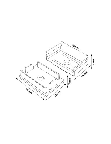 Pack 2 Tampões e 2 Grampos Perfil LM3779 Material PC