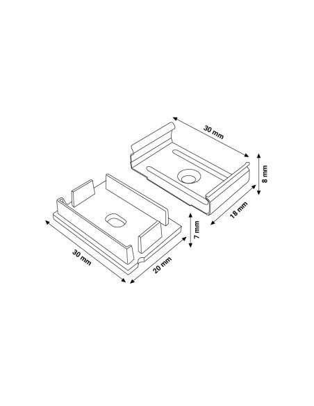 Pack 2 Tampões e 2 Grampos Perfil LM3779 Material PC