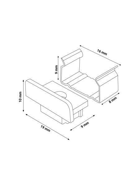 Caps and clamps for LM3703 profile, 20 units