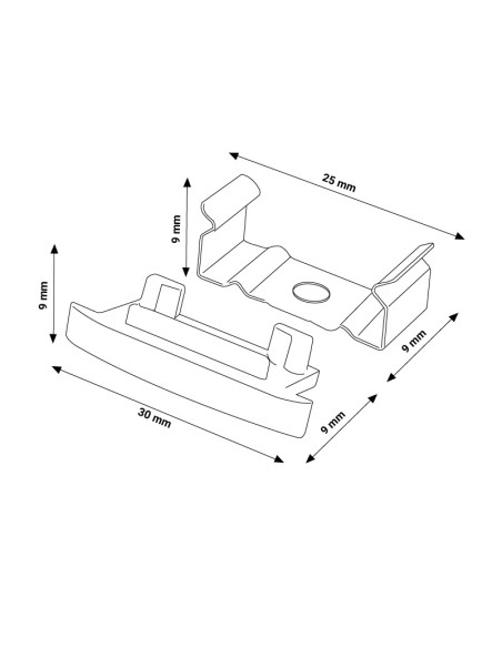 Bouchons et crochets pour profilé LM3718 20 pièces