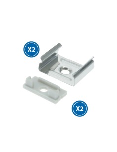 Kit 2 tappi e 2 fermagli per profilo Lm3753