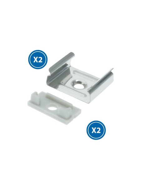 Kit 2 tappi e 2 fermagli per profilo Lm3753