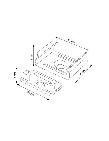 Kit 2 tappi e 2 fermagli per profilo Lm3753