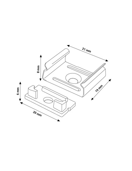 Pack 2 Tampões e 2 Grampos para Perfil Lm3753