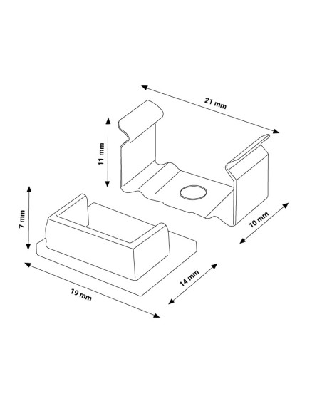 Tampões e grampos para perfil LM3727 20 unidades