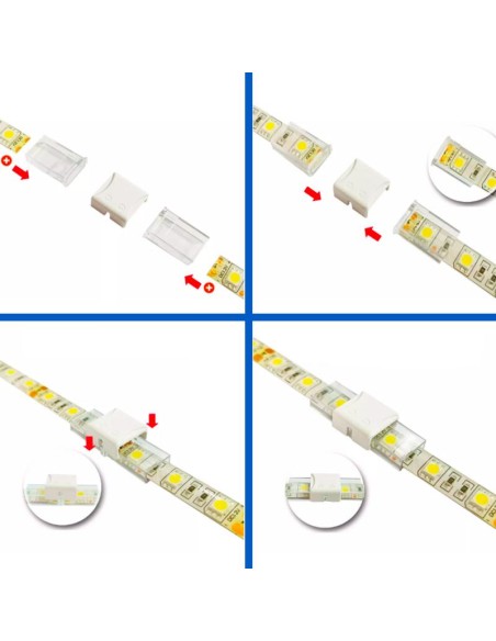 Conector L para Faixa LED IP68 10mm para 8mm 2Pin