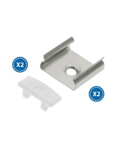 Pacco 2 tappi e 2 fermacavi per profilo LM3707