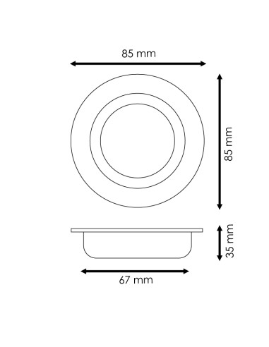 Round black fixed ring Infinity series recessed M LEDME