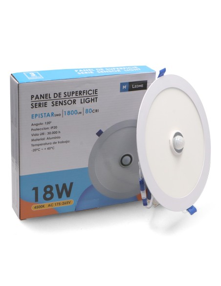 Panel LED Circular Sensor Light 18W Epistar con Sensor de Movimiento