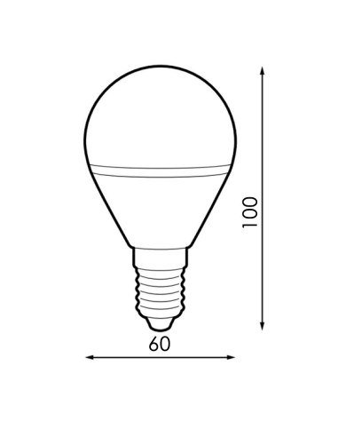 Lâmpada LED E14 G60 7W 3000K Marca M LEDME