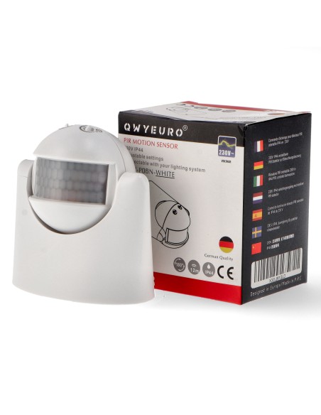 LEDME 180° White PIR Motion Detector IP44