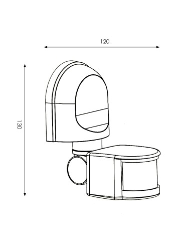 Surface-mounted 180° PIR Motion Detector White M LEDME