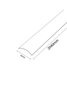 Black polycarbonate diffuser for L M LEDME profile 2