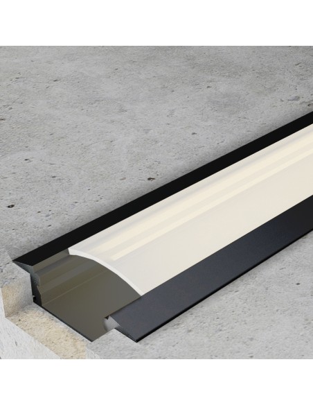 Diffusore nero PC per profilo 12,5 mm M LEDME
