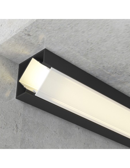 Diffusore nero PC per profilo 12,5 mm M LEDME