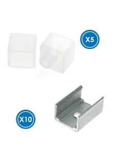 Kit tappi e graffette in silicone per striscia neon Lm3973