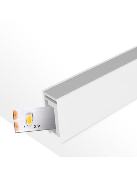 Capa de silicone retangular 15x8 para fitas LED - 20 metros