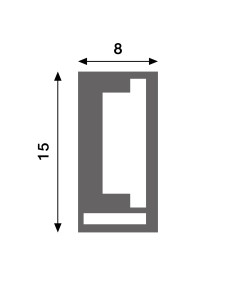 Funda de silicona rectangular 15x8 para tiras LED - 20 metros 2