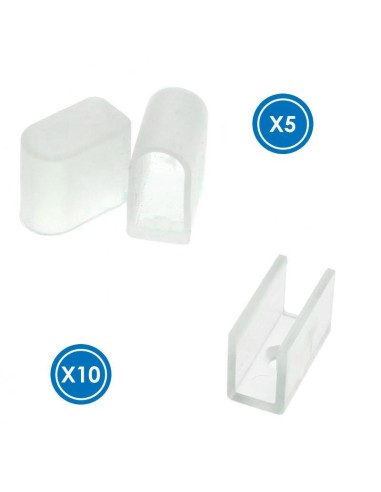 Capa de silicone retangular 15x8 para fitas LED - 20 metros