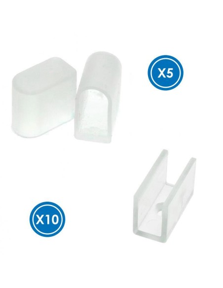 Capa de silicone retangular 15x8 para fitas LED - 20 metros