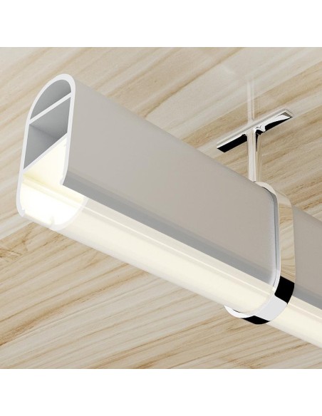 Intermediate Metallic Mounting for Chrome LED Cabinet Profiles