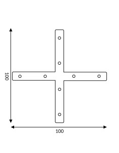 M LEDME Aluminum Flat X Connector 2