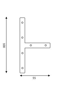 Conector Plano em T de Alumínio M LEDME 2