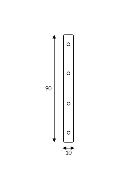 Conector Plano em Linha M LEDME Alumínio