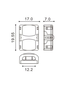 Conector de hipopótamo para tira LED 12 mm 5 pines IP20 2