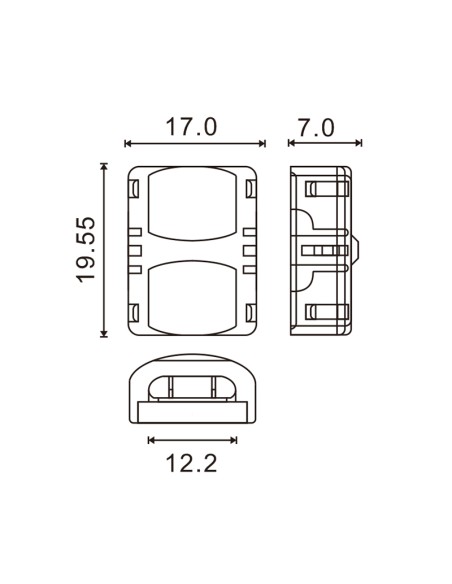 Conector de hipopótamo para fita LED de 12 mm com 5 pinos IP20