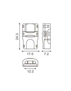 Conector de hipopótamo para tira LED y cable 12 mm 5 pines IP20 2