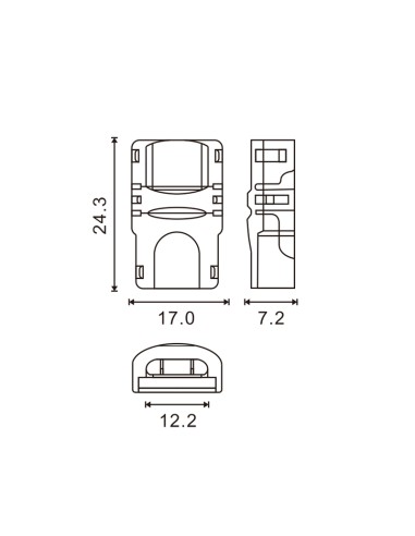 Conector de hipopótamo para tira LED e cabo 12 mm 5 pinos IP20