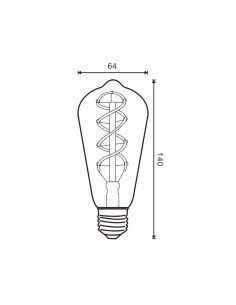 LED Filament Spiral Bulb E27 ST64 4W Amber 2