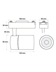 Foco LED per binario Clean Nero 30W CCT Epistar 2