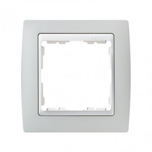 Marco 1 elemento gris /zocalo blanco SIMON 82611-33
