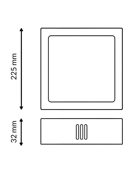 Aufputz-Flächenleuchte quadratisch Nickel 20W SMD LED