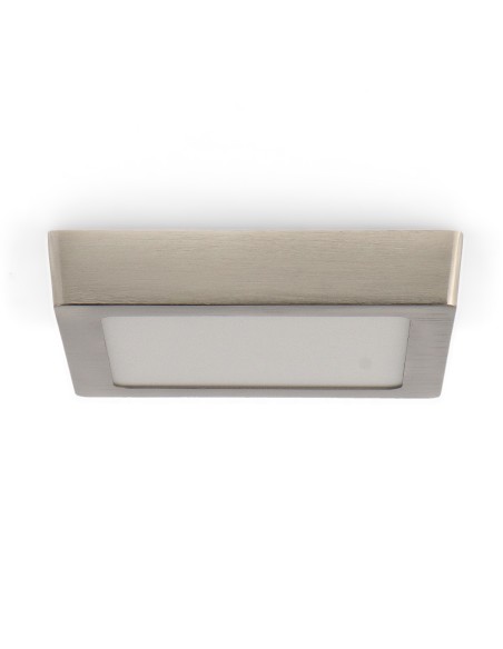 Aufputz-Flächenleuchte quadratisch Nickel 20W SMD LED