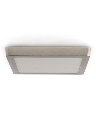Aufputz-Flächenleuchte quadratisch Nickel 20W SMD LED