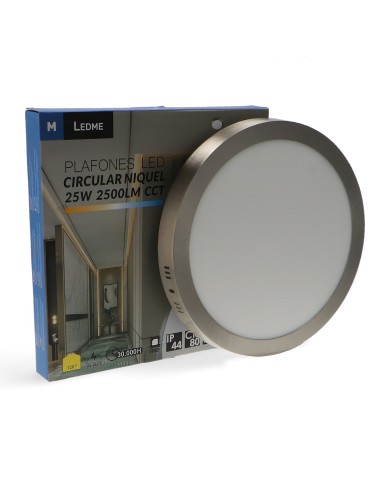 Circular Surface Panel Nickel 25W CCT M LEDME