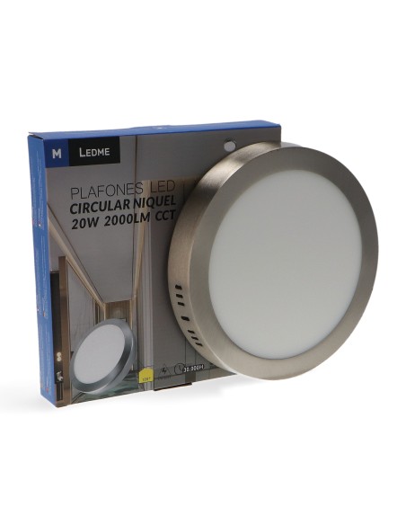 Panel de Superficie Circular Níquel 20W Cct Smd Led