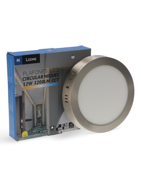 Surface Panel Circular Nickel 12W CCT M LEDME