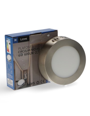 Surface Circular Panel Nickel 6W CCT LEDME