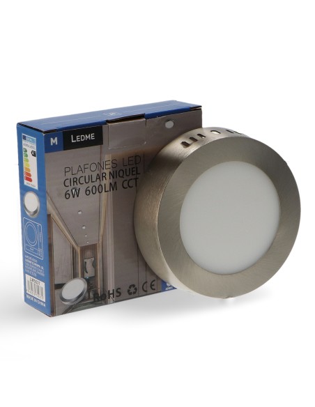 Surface Circular Panel Nickel 6W CCT LEDME