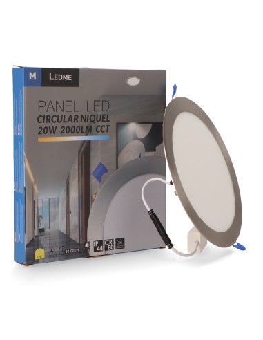 Runde LED-Platte Nickel 20W CCT Einbau