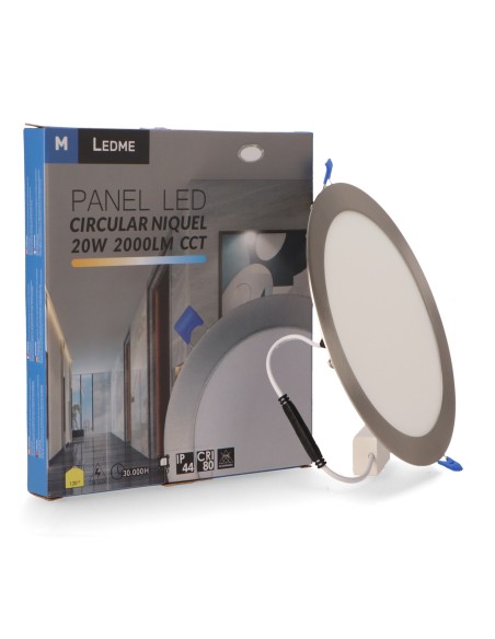 Circular Nickel LED Panel 20W CCT Recessed