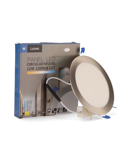 Circular Nickel LED Panel 12W CCT Recessed