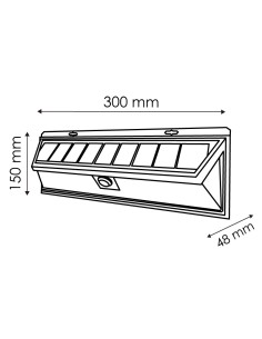 LED Solar Wall Light with Motion and Twilight Sensor 12W 500lm 2